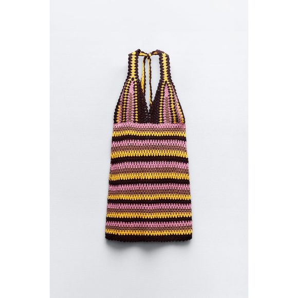 ZARA CROCHET HALTER DRESS - Picture 8 of 10